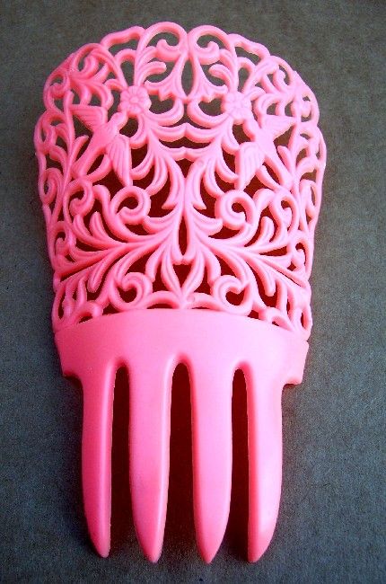 New pink Spanish peineta mantilla hair comb  