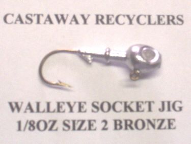 WALLEYE HEAD JIGS 1/8OZ SIZE 2 BRONZE HOOKS 50 PACK  